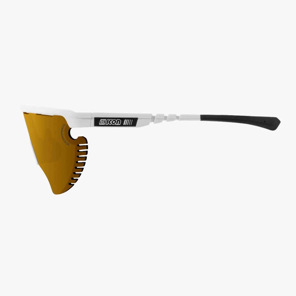 Scicon Sports | Aerowing Lamon Sport Performance Sunglasses - White Gloss / Multimirror Bronze - EY30070800