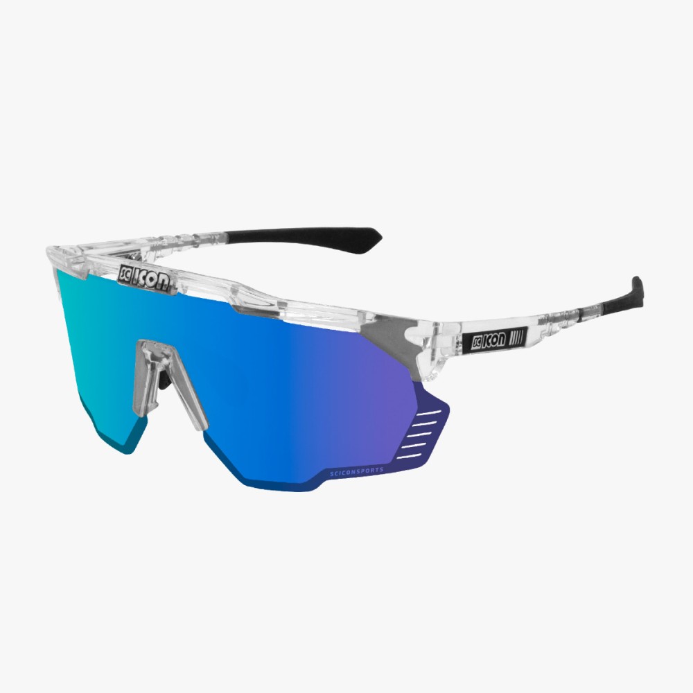 Scicon Sports | Aeroshade Kunken Performance Sunglasses - Crystal Gloss / Multimorror Blue - EY31030700