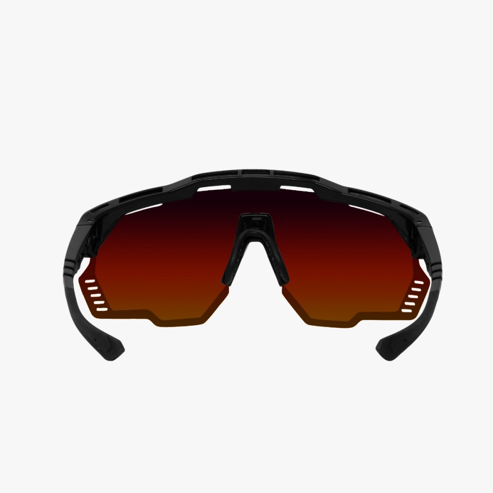 Scicon Sports | Aeroshade Kunken XL Performance Sunglasses - Black Gloss / Multimorror Red - EY31060200