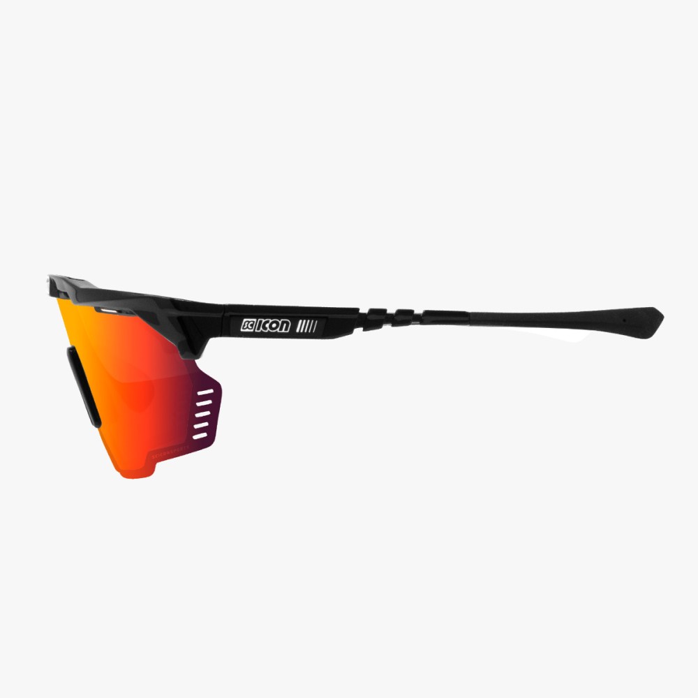 Scicon Sports | Aeroshade Kunken XL Performance Sunglasses - Black Gloss / Multimorror Red - EY31060200