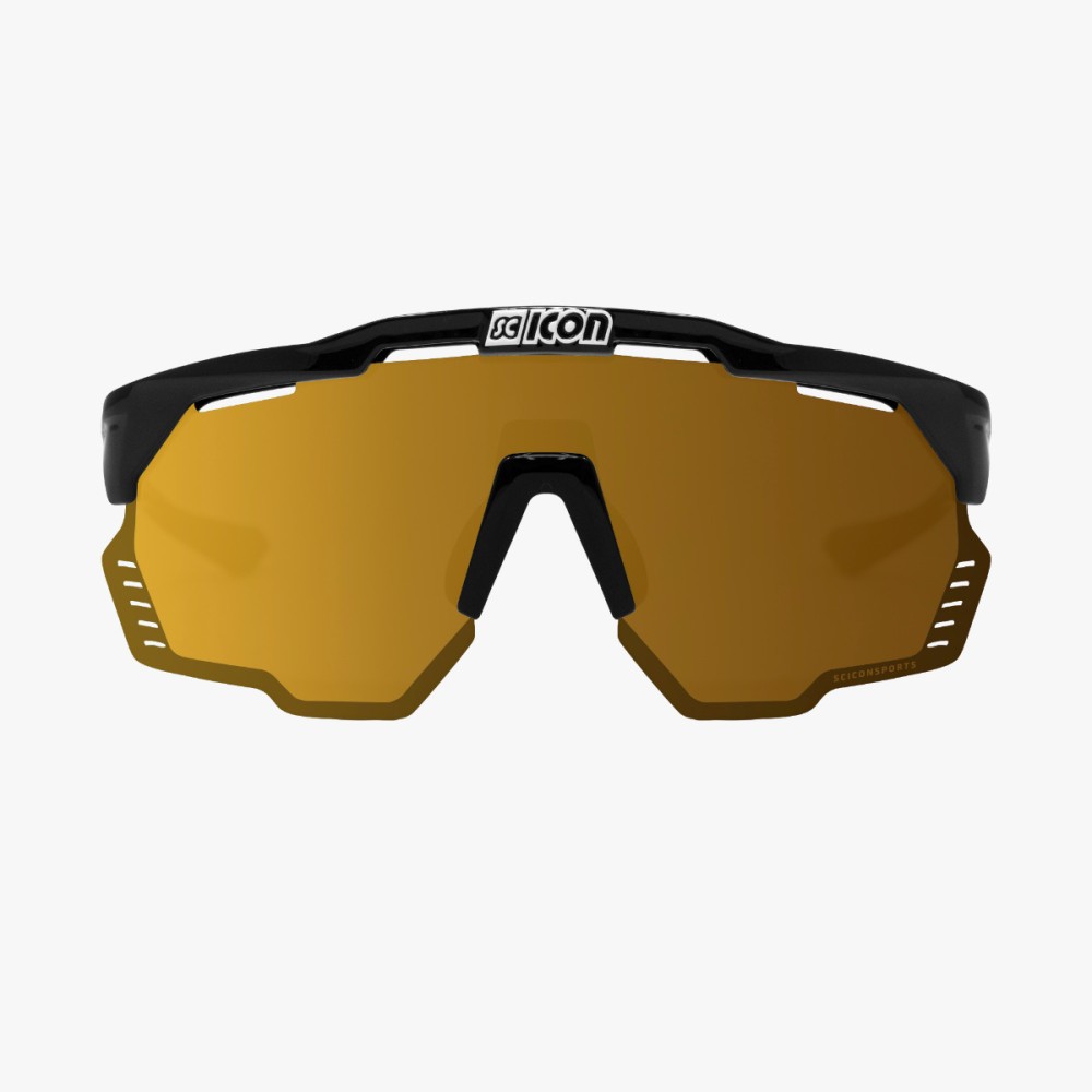 Scicon Sports | Aeroshade Kunken Performance Sunglasses - Black Gloss / Multimorror Bronze - EY31070200