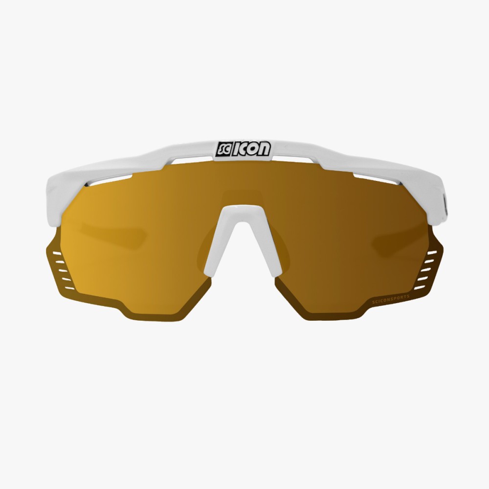 Scicon Sports | Aeroshade Kunken Performance Sunglasses - White Gloss / Multimorror Bronze - EY31070800