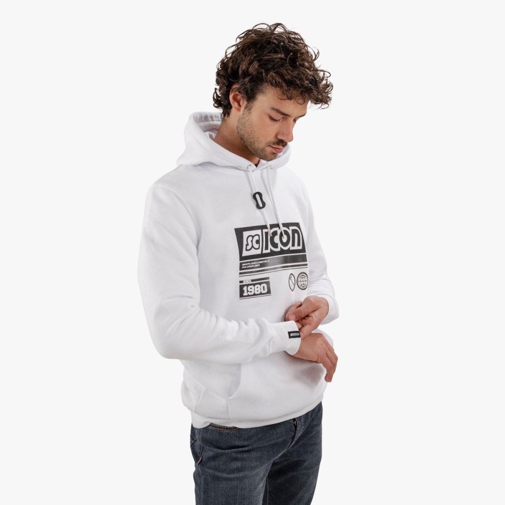 scicon cotton hoodie white hs60731