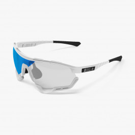Scicon Sports | Aerotech Sport Cycling Performance Sunglasses - White Gloss / Photocromatic Blue - EY13130402