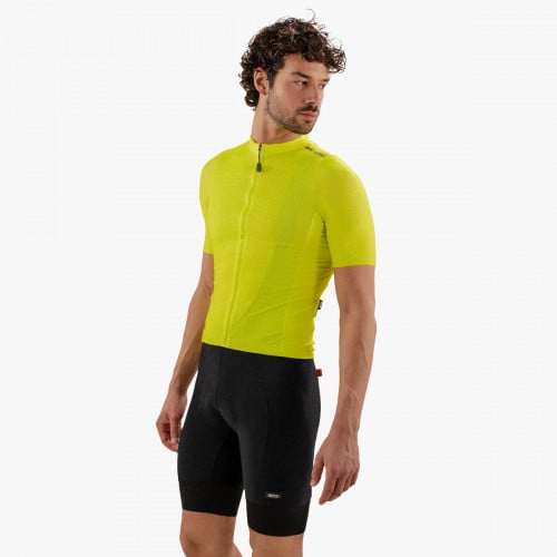 cycling jersey x-over 9.5 summer  short sleeve yellow fluo scicon cj11010