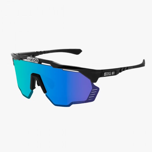 Scicon Sports | Aeroshade Kunken Performance Sunglasses - Black Matt / Multimorror Blue - EY31030200